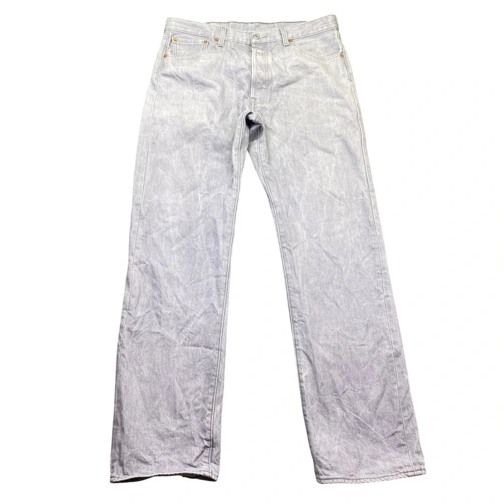 Levis 501 Original Fit Gray Denim Jeans Mens Sz 36 Button Fly Grunge Western